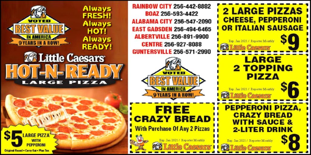 Little Caesars Coupons Exp. Jan 2021 The Reporter Monthly